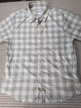 Marmot Aerobora Shirt Men L Green Check Woven Quick Dry Short Sleeve Outdoor